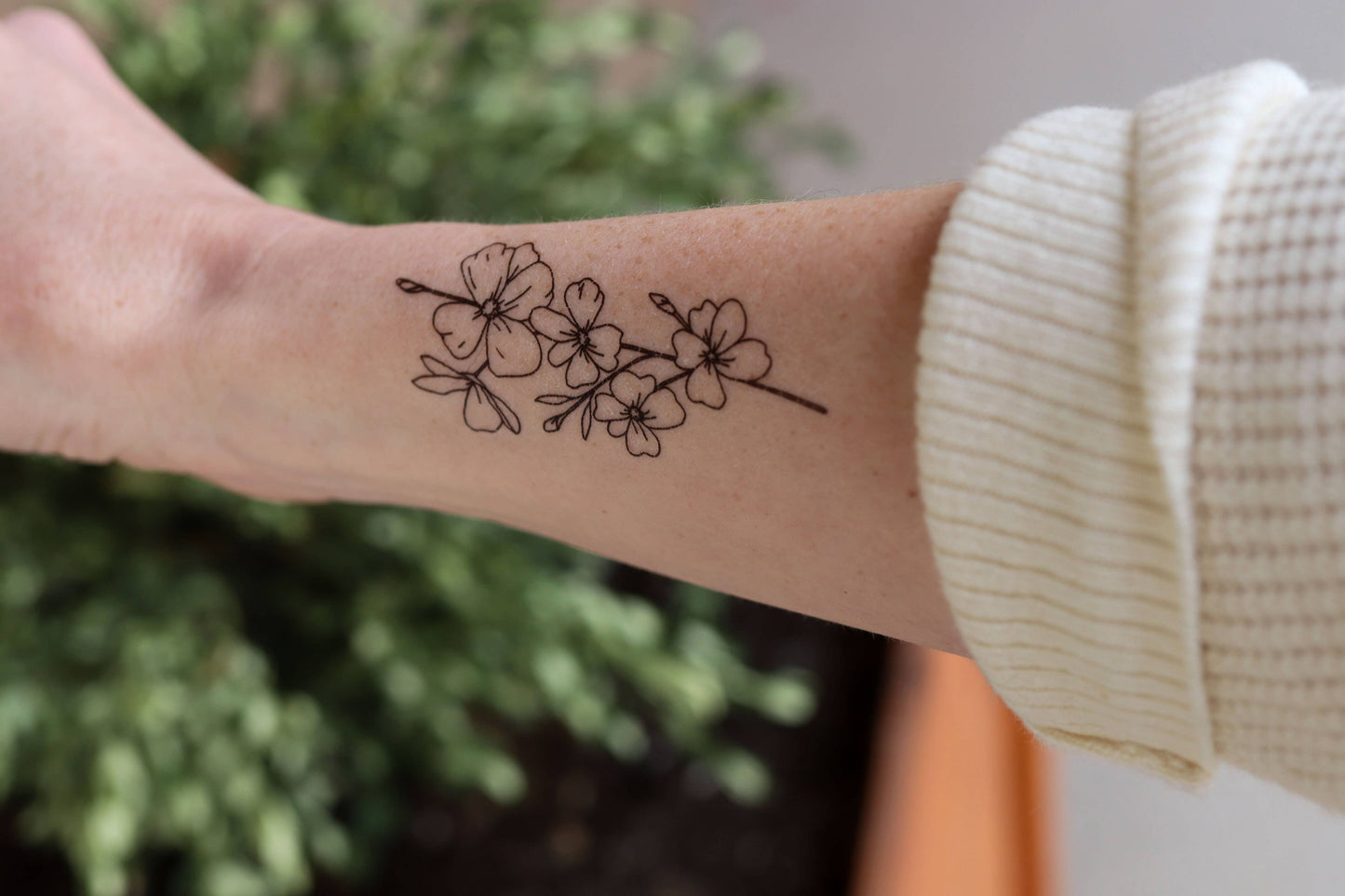 March Birth Flower - Cherry Blossom Temporary Tattoos