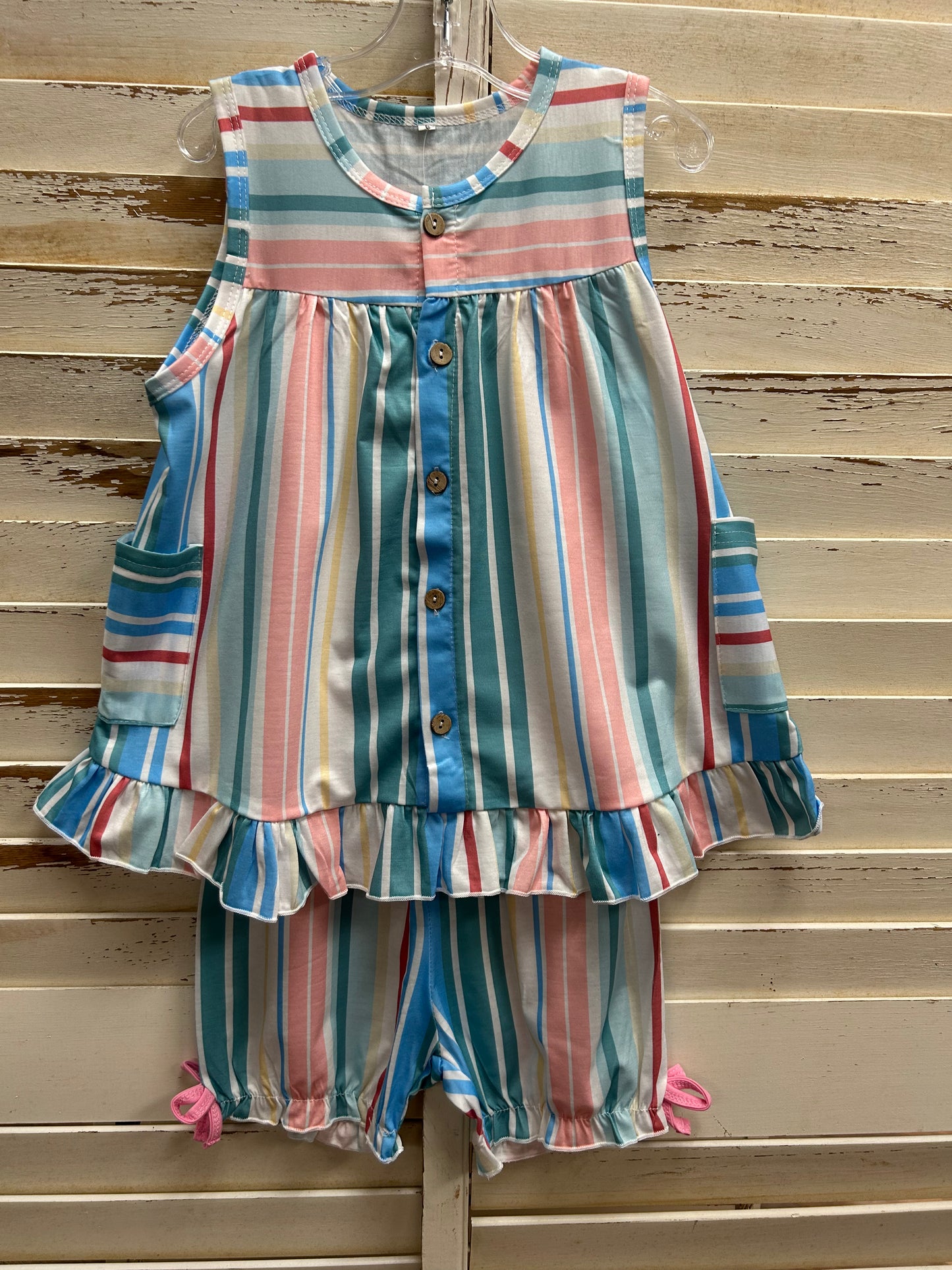 Colorful Striped Short Outfit