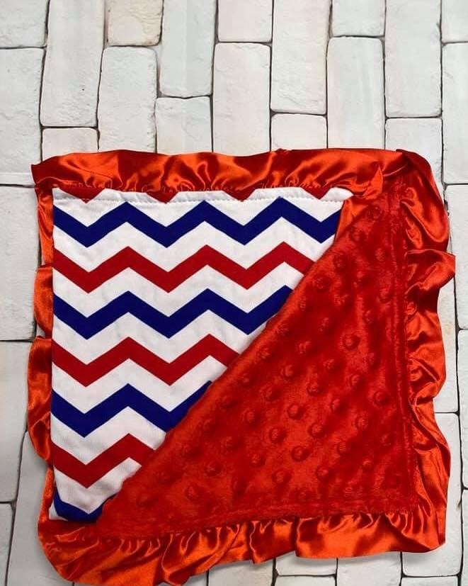 Red, White, and Blue Chevron Blanket