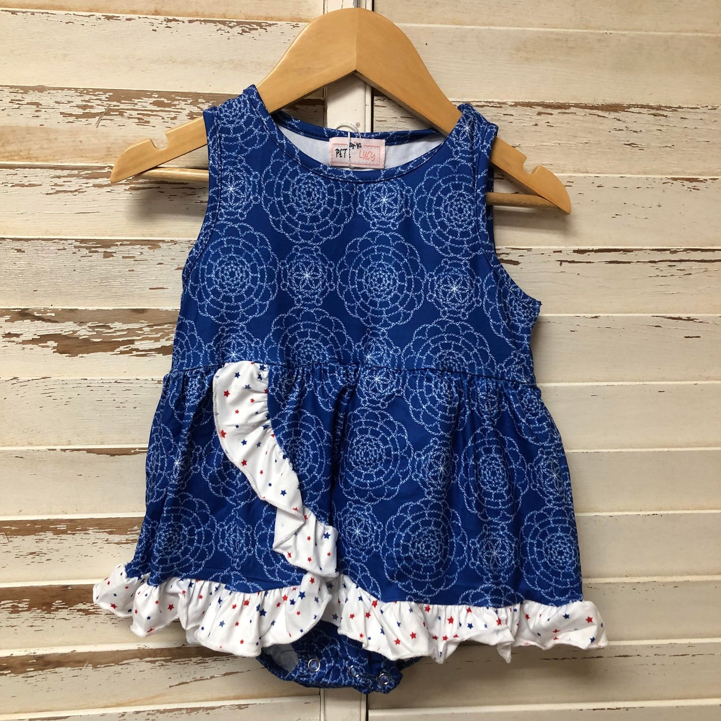 Blue/White Romper with Stars