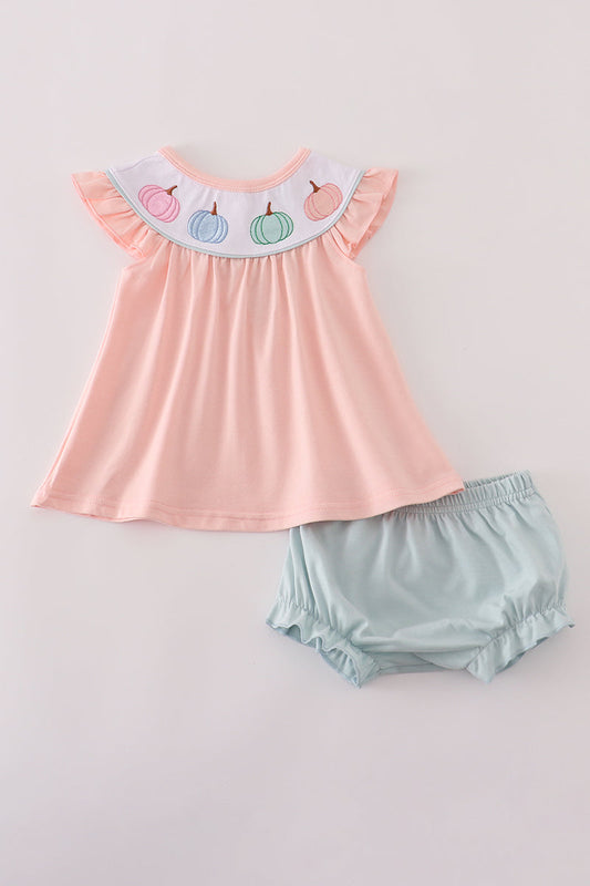 Embroidered Pumpkin Bloomer Outfit