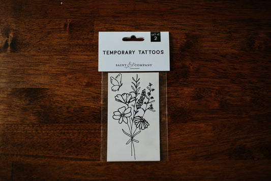 Butterfly Floral Temporary Tattoos