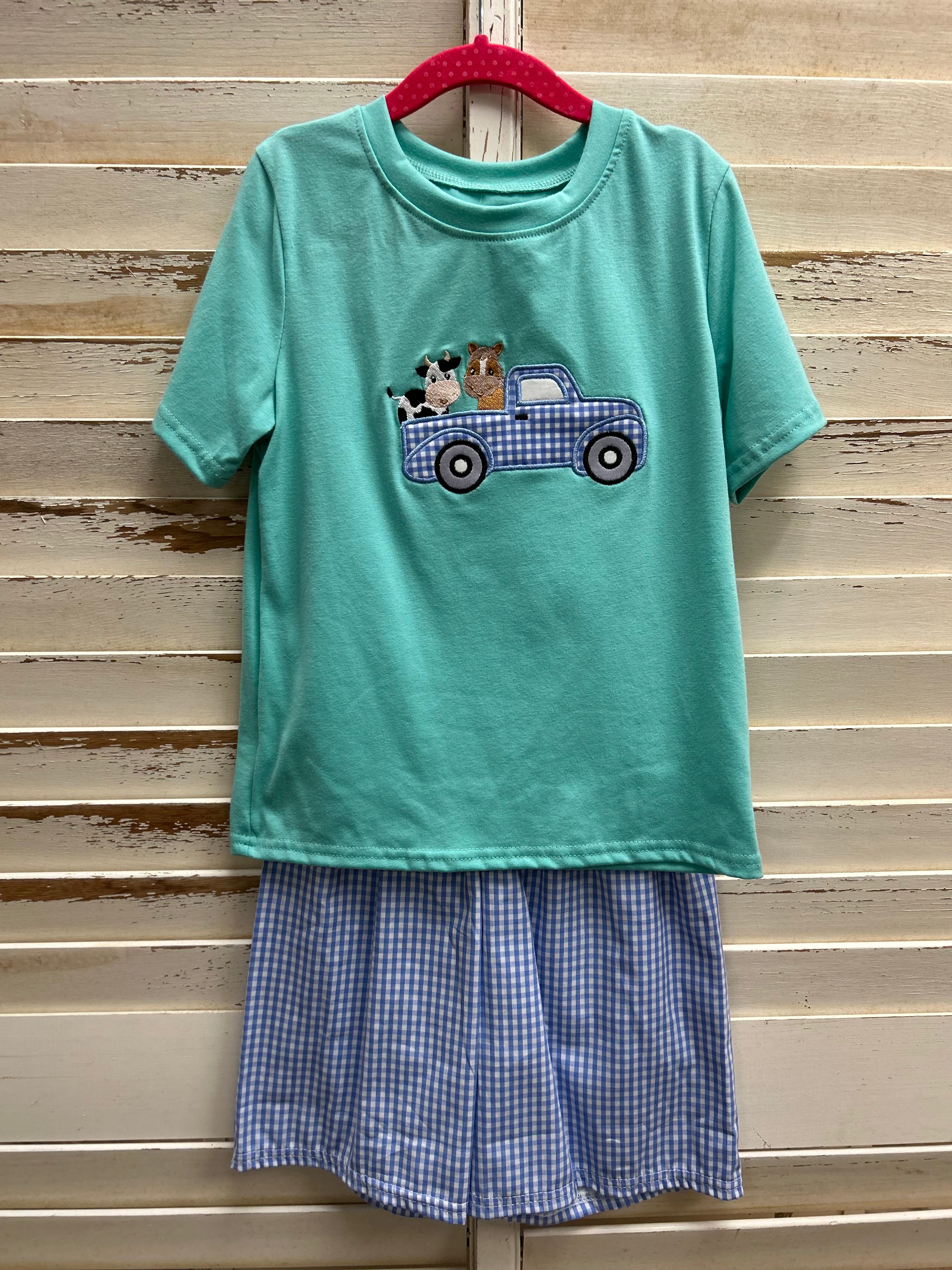 Animals in Truck Short Set