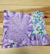 Pink and Teal Flower Blanket