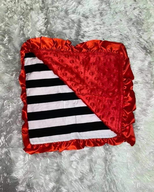 Blank and White Striped Blanket