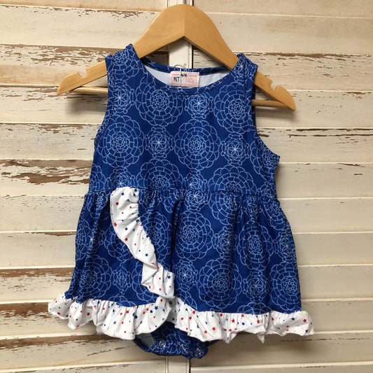 Blue/White Romper with Stars