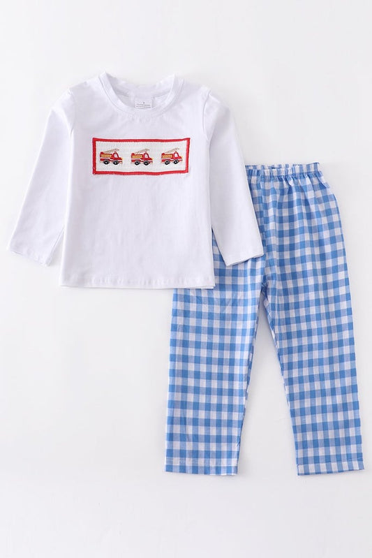 White Fire Truck Pant Set