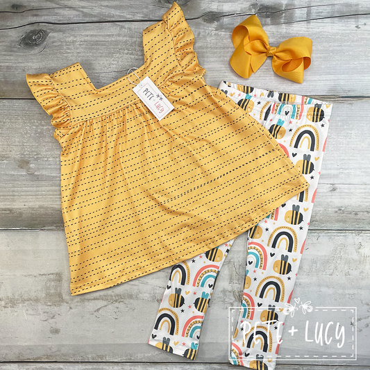 Bee and Rainbow Pant Set