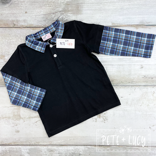 Blue Plaid Collared Shirt