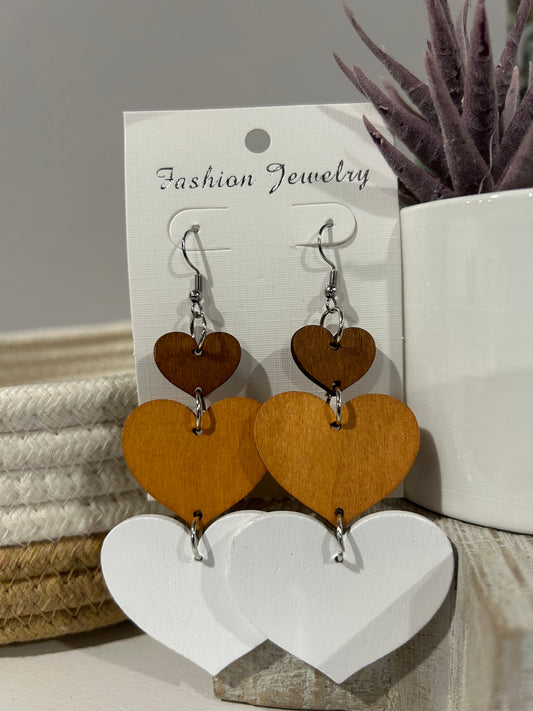 3 Heart Earrings